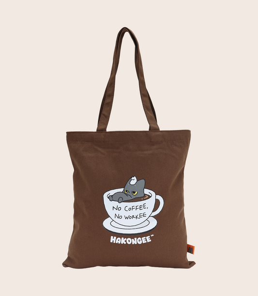 Hakongee Canvas Tote - No Coffee, No Workee