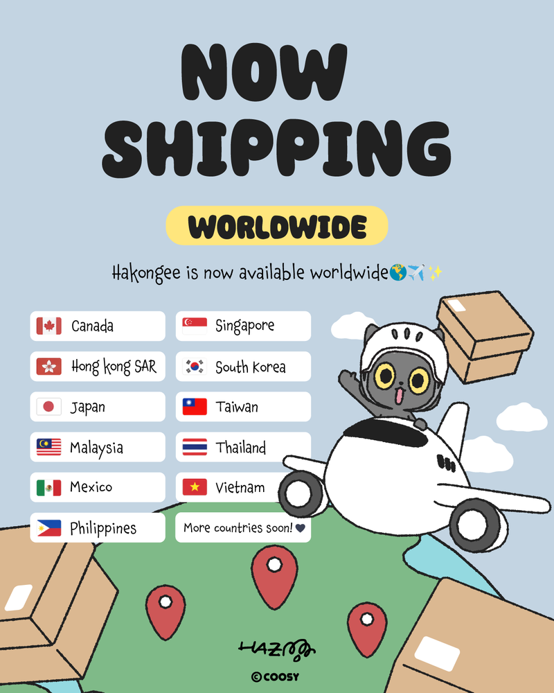 International Shipping available for Canada, Hong Kong SAR, Japan, Malaysia, Mexico, Philippines, Singapore, South Korea, Taiwan, Thailand, Vietnam. More countries coming soon.